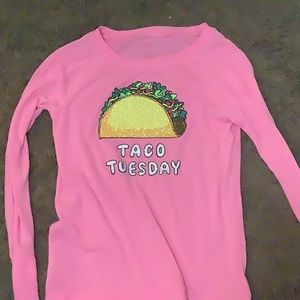 pink taco tuesday long sleeve shirt